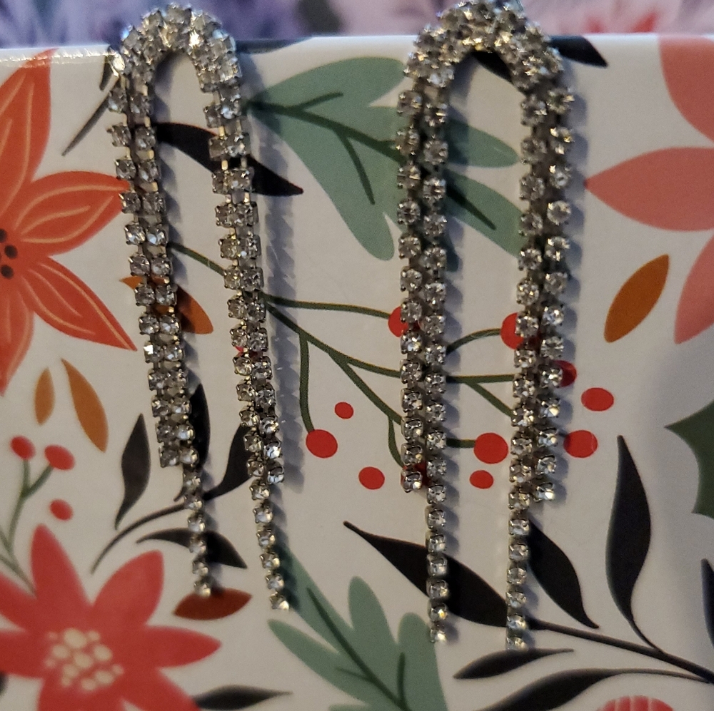 💝Elegant- Sparkly Dangle Earrings, Clear Crystal Rainbow Drop Style
